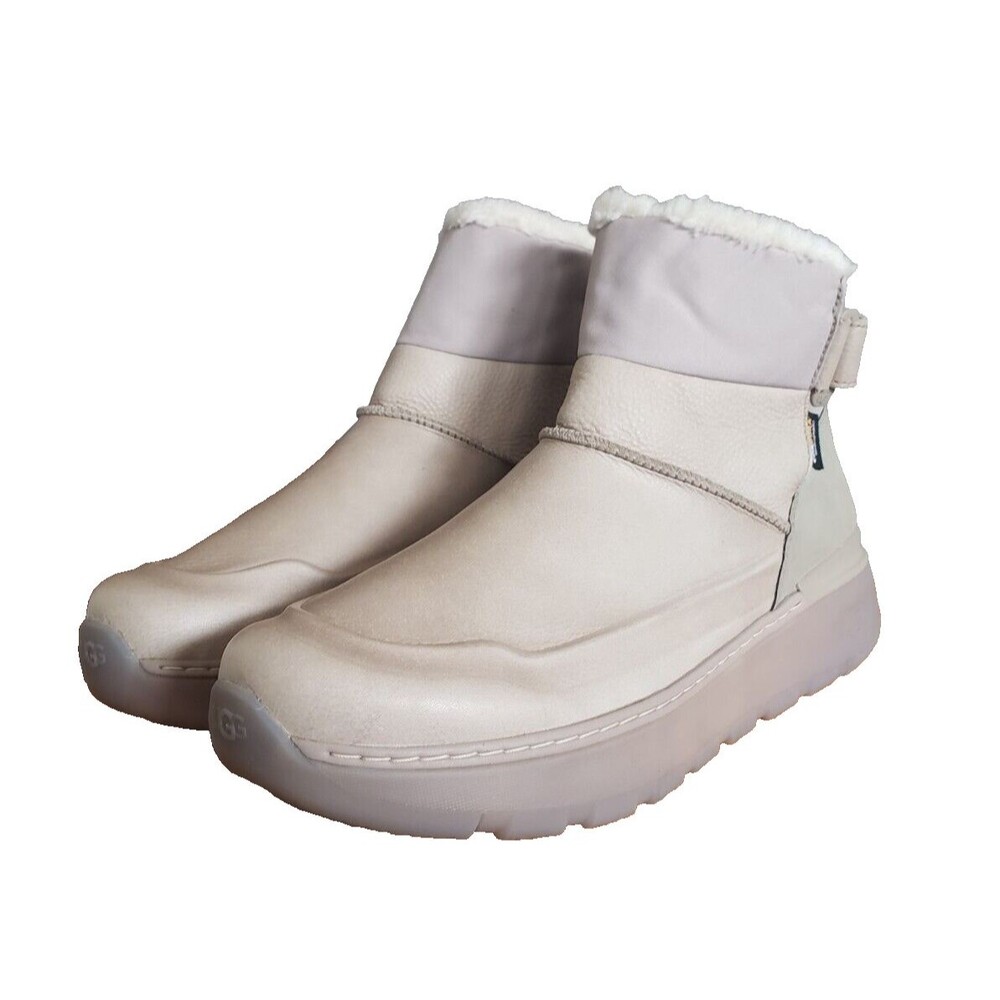 UGG Men’s M City Mini Boots Size 14 Dune Tan Waterproof Leather Winter Shoes